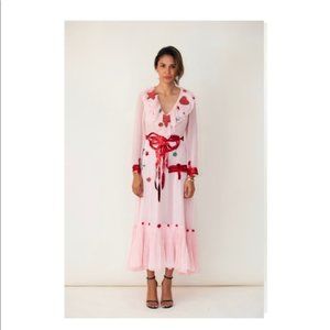 Pink Chic Western Inspired Long Sleeve  Maxi Dress